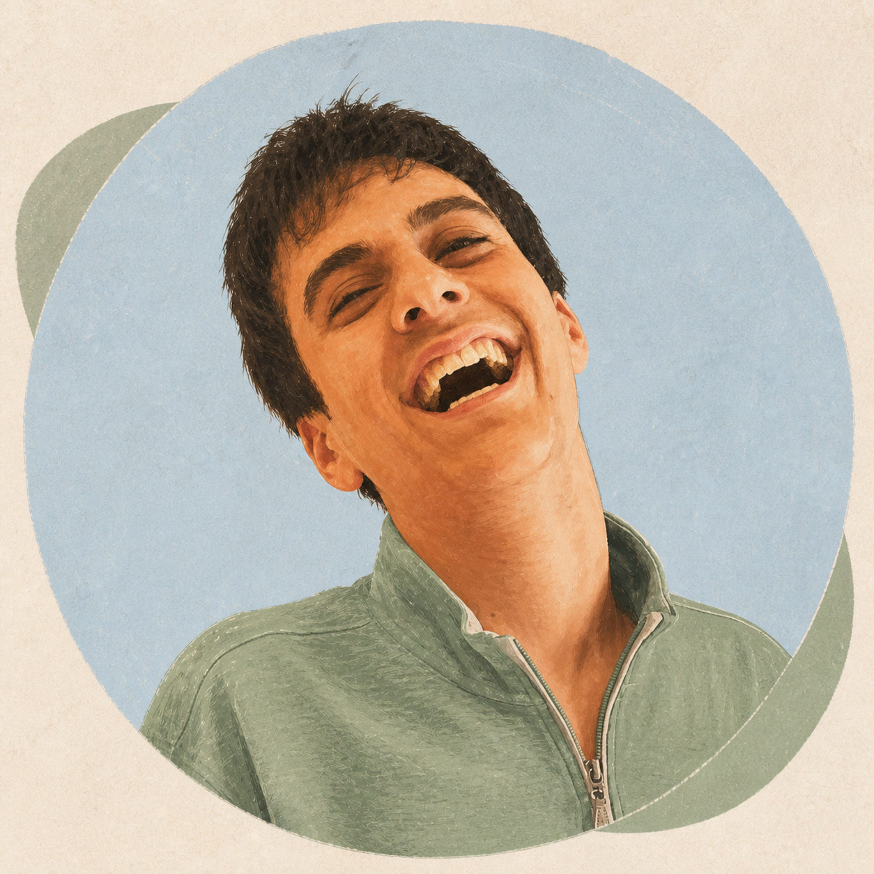 Illustrated portrait of Wynston