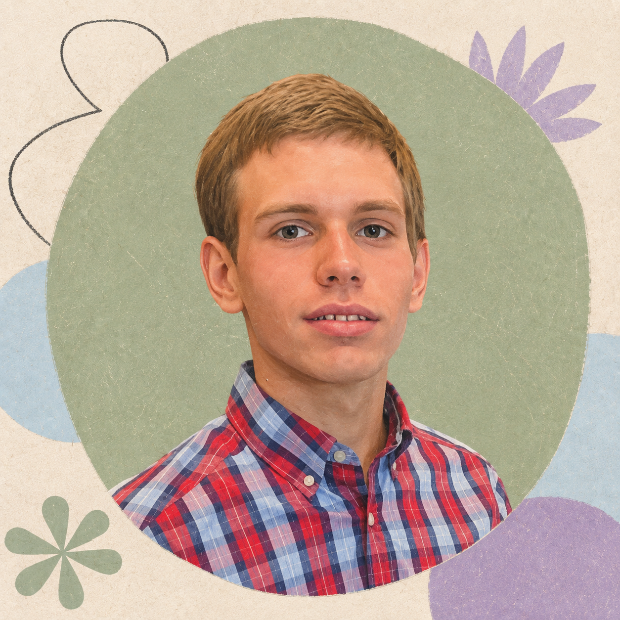 Illustrated portrait of Ryan