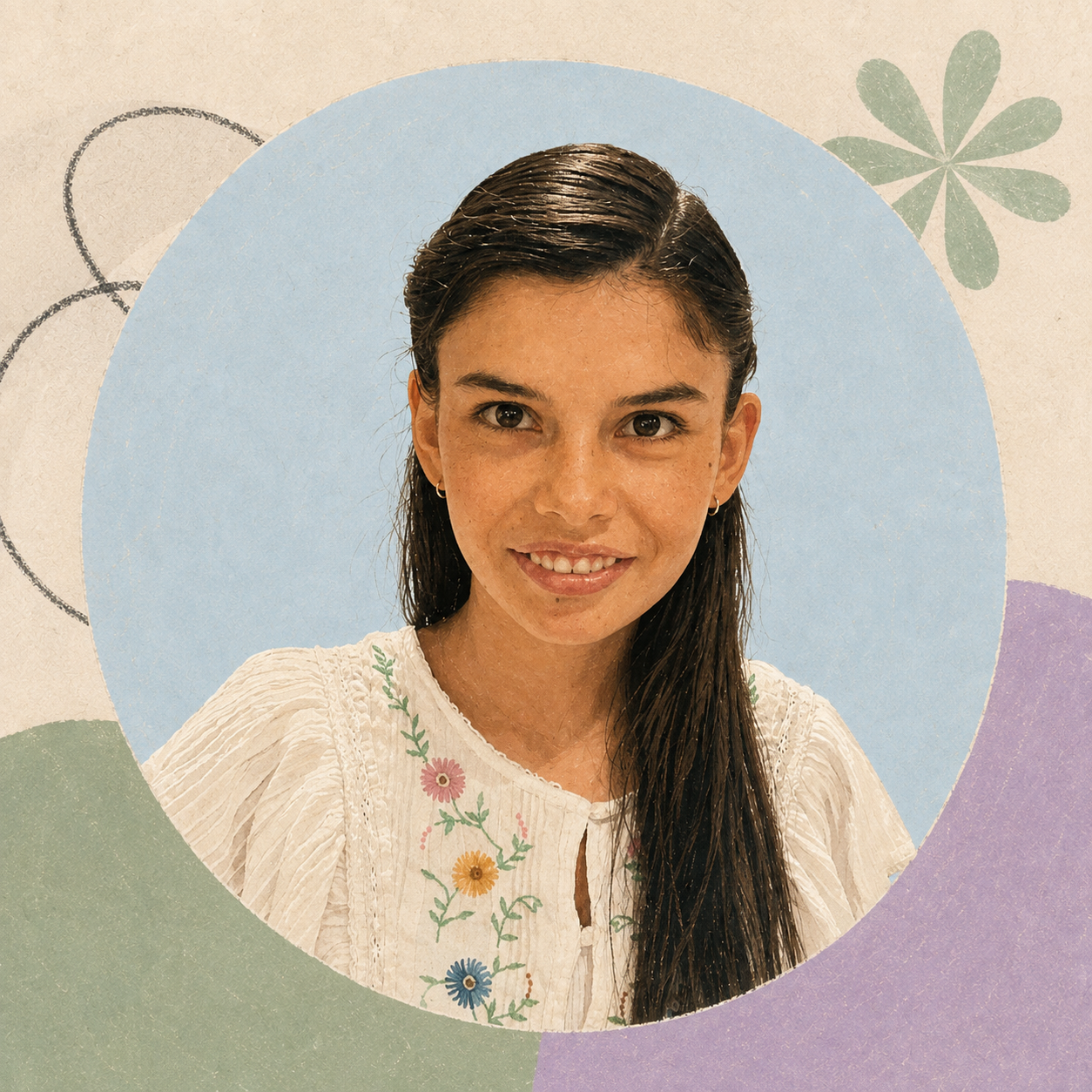 Illustrated portrait of Nina