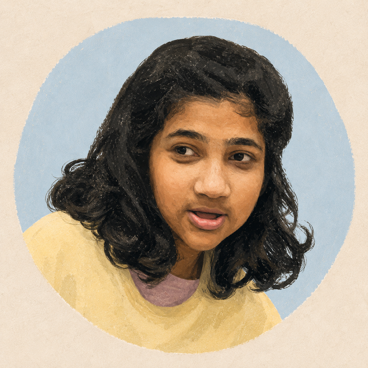 Illustrated portrait of Sanjana